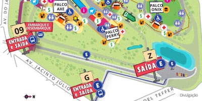 แผนที่ของวงจรของ Interlagos