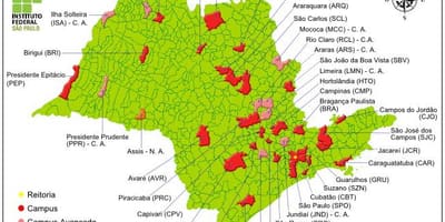 แผนที่ของสถาบันรัฐบาลกลางของ São Paulo-IFSP