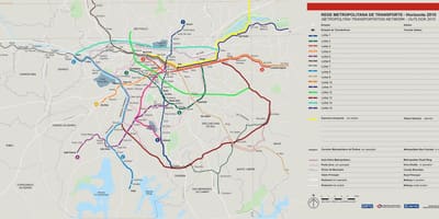 แผนที่ของเครือข่ายขนส่ง São Paulo
