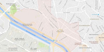 แผนที่ของ Alto เดอ Pinheiros São Paulo