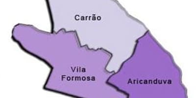 แผนที่ของ Aricanduva-Vila argentina. kgm รายการย่อยขอ prefecture