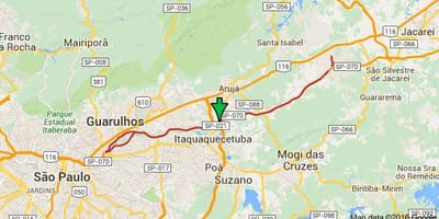 แผนที่ของ Ayrton Senna ทางหลวง-SP 70