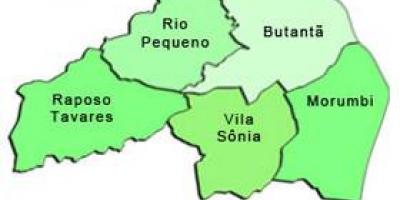 แผนที่ของ Butantã รายการย่อยขอ prefecture