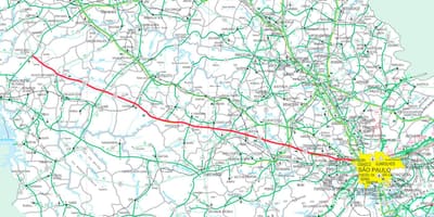 แผนที่ของ Castelo Branco ทางหลวง-SP 280