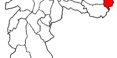 แผนที่ของ Cidade Tiradentes รายการย่อยขอ prefecture São Paulo