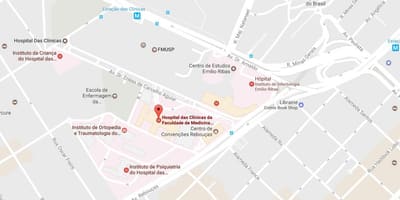 แผนที่ของ Clínicas โรงพยาบาล