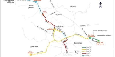 แผนที่ของ corredor metropolitano Biléo Soares