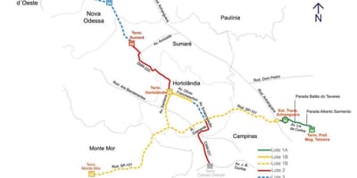 แผนที่ของ corredor metropolitano Noroeste