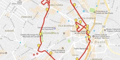 แผนที่ของ Corrida ระหว่างประเทศ São Silvestre
