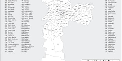 แผนที่ของ districts. kgm São Paulo