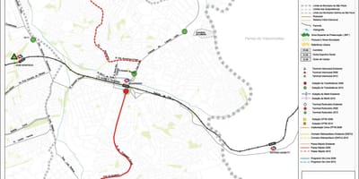 แผนที่ของ Guaianases São Paulo-สาธารณะ transports