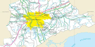 แผนที่ของ highways outskirts ของ São Paulo