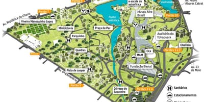 แผนที่ของ Ibirapuera วนสาธารณะ São Paulo