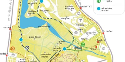 แผนที่ของ Ibirapuera วนสาธารณะ