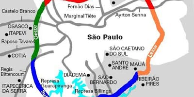 แผนที่ของ Mário Covas ทางหลวง-SP 21