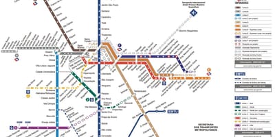 แผนที่ของ metropolitan ขนส่งของ São Paulo