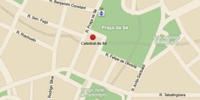 แผนที่ของ metropolitan cathedral ของ São Paulo