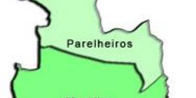 แผนที่ของ Parelheiros รายการย่อยขอ prefecture
