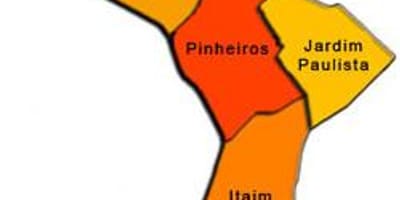 แผนที่ของ Pinheiros รายการย่อยขอ prefecture