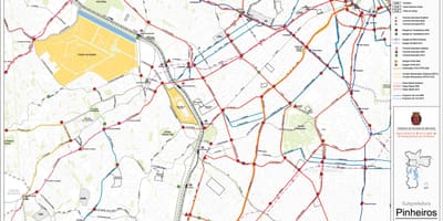 แผนที่ของ Pinheiros São Paulo-สาธารณะ transports