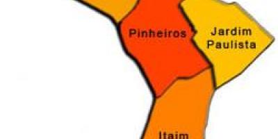 แผนที่ของ Pinheiros รายการย่อยขอ prefecture