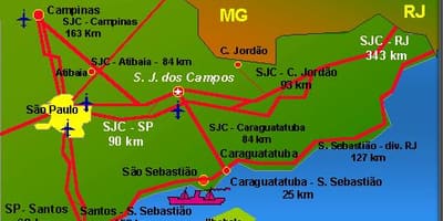 แผนที่ของ São José สิ่งที่จะทำที่แคมโพสนามบิน