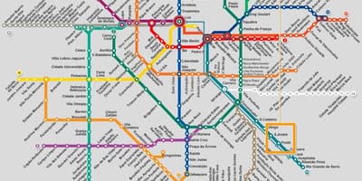 แผนที่ของ São Paulo เครือข่ายตำรวจนครบา