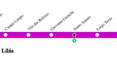 แผนที่ของ São Paulo เมโทรบรรทัดที่ 5-Lilac