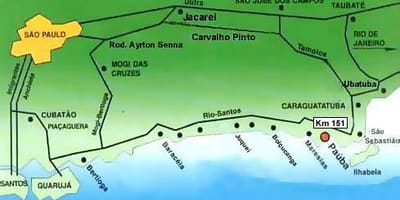 แผนที่ของ São Paulo ชายหาด