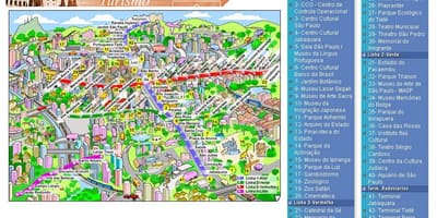 แผนที่ของ São Paulo attractions