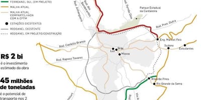 แผนที่ของ São Paulo Ferroanel