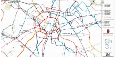 แผนที่ของ Sé São Paulo-สาธารณะ transports