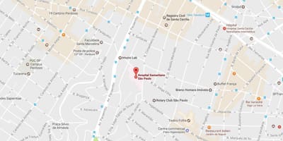 แผนที่ของ Samaritano São Paulo โรงพยาบาล