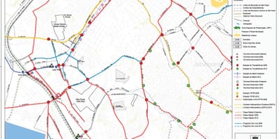 แผนที่ของ Santo Amaro São Paulo-สาธารณะ transports