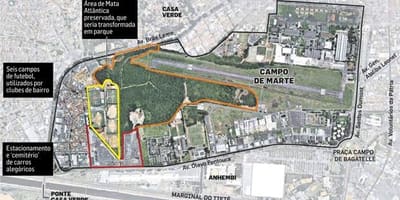แผนที่ของ Sao Paulo Campo เดอ Marte สนามบิน