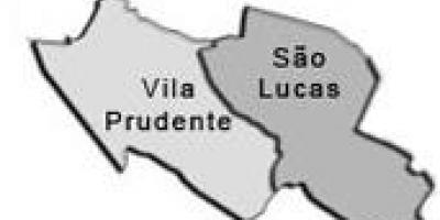แผนที่ของ Vila Prudente รายการย่อยขอ prefecture
